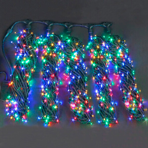 Клип-лайт светодиодный LS 5 лучей по 10 метров  24V IP54 питание IP67 500LED (черн.провод ПВХ 2,3мм)