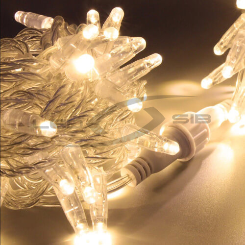 Гирлянда LED LS 5+5 м. прозрачный провод D 2,2 мм, ПВХ 100 led  220V IP65 FLASH 5:1 LED (стыкуется)