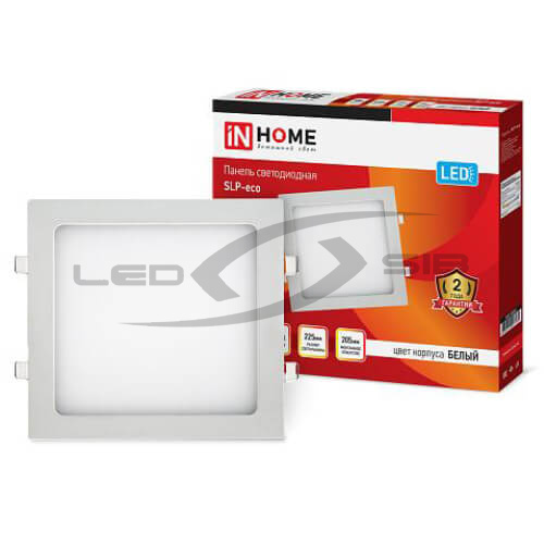 Панель светодиодная квадратная SLP-eco 18W 230V 1260Lm 225х225х23мм белая IN HOME