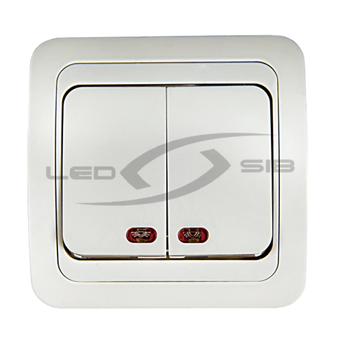 Выключатель 2кл с подсветкой CLASSICO белый 2123