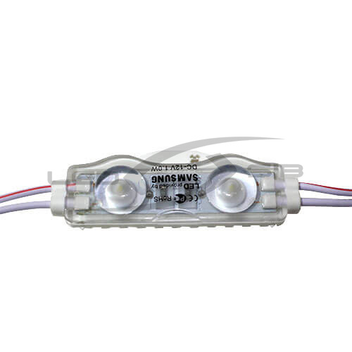 Светодиодный модуль LS LUX серии SAMSUNG SMD 2835/2LED (линза) max 1W 6500-7000К IP 67 (провод 15см)