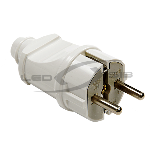 Вилка прямая с з/к 16А белая 4140