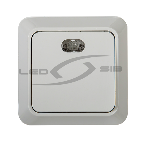 Выключатель накл 1кл с подсветкой  BOLLETO белый 7121