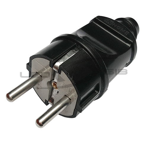 Вилка прямая с з/к 16А черная 4240