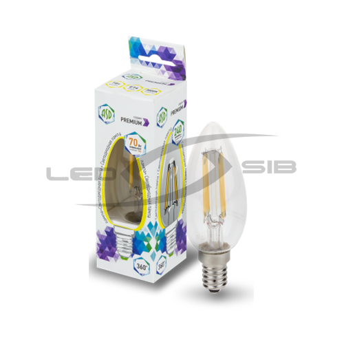 Лампа сд LED-СВЕЧА-PREMIUM 7.0W Е14 630Lm прозрачная