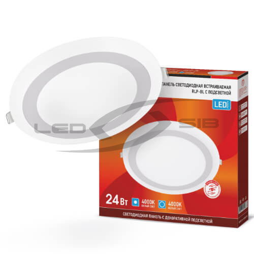 Панель сд круглая RLP-BL  24W 230V 1440Lm 245мм с подсветкой IP20 IN HOME
