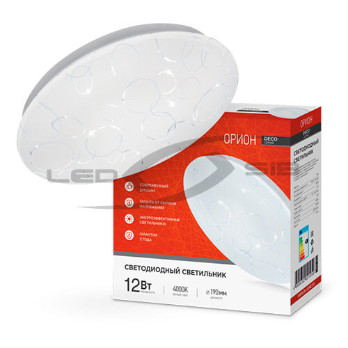 Светильник cд DECO 12W  780Lm 190х65мм ОРИОН IN HOME