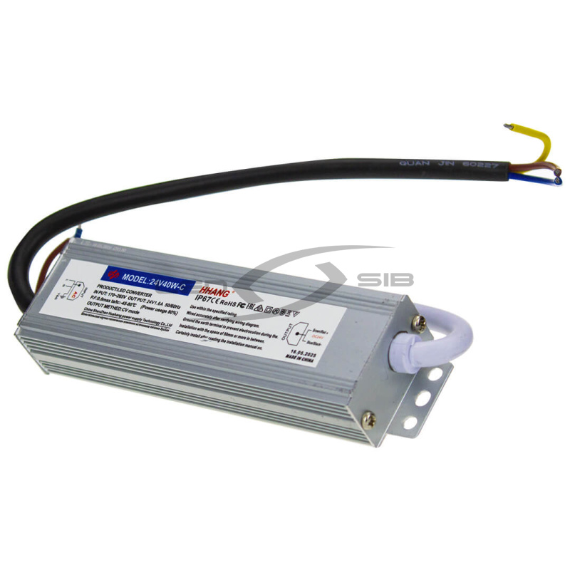 Блок питания влагозащищенный LS Slim 40W DC 24V AC 110-265V 1,66A (алюм) 150*43*21мм 3Y IP67 HH