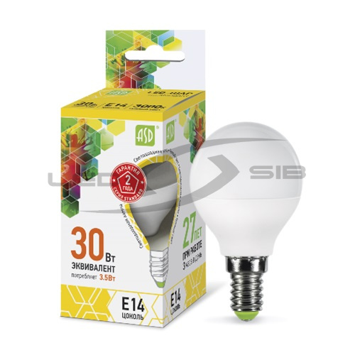 Лампа сд LED-ШАР-standard 3.5W 230V Е14 320Lm