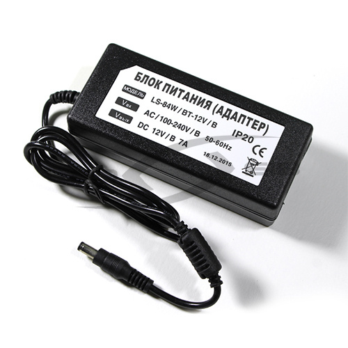 блок питания ls 84w 12v 7a ip20 (пластиковый корпус) Блок питания LS 84W 12V 7A IP20 (Пластиковый корпус)