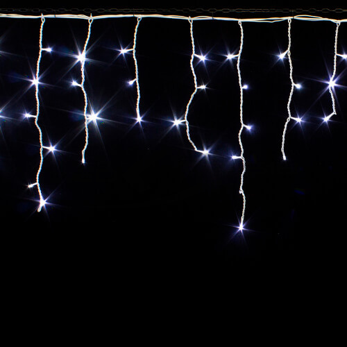 Бахрома светодиодная LS 4,8х0,6м IP65 176LED, провод белый ПВХ IP65 220V  (Стыкуется MAX До 7 шт)