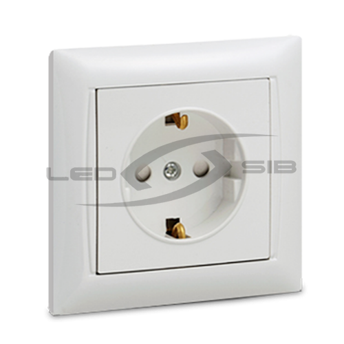Розетка 1ая с з/к с штр VALENZO белая 6028х