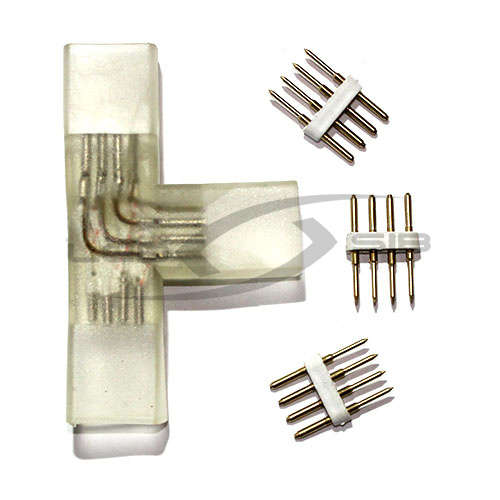Коннектор Т- образный LS для СД ленты SMD 5050 220V RGB (с иголкой) 4PIN