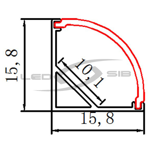 угловой алюминиевый профиль (с экраном) ls-сс-015, 2000х16х10 мм l90 (128гр/м) Угловой алюминиевый профиль (с экраном) LS-СС-015, 2000х16х10 мм L90 (128гр/м)