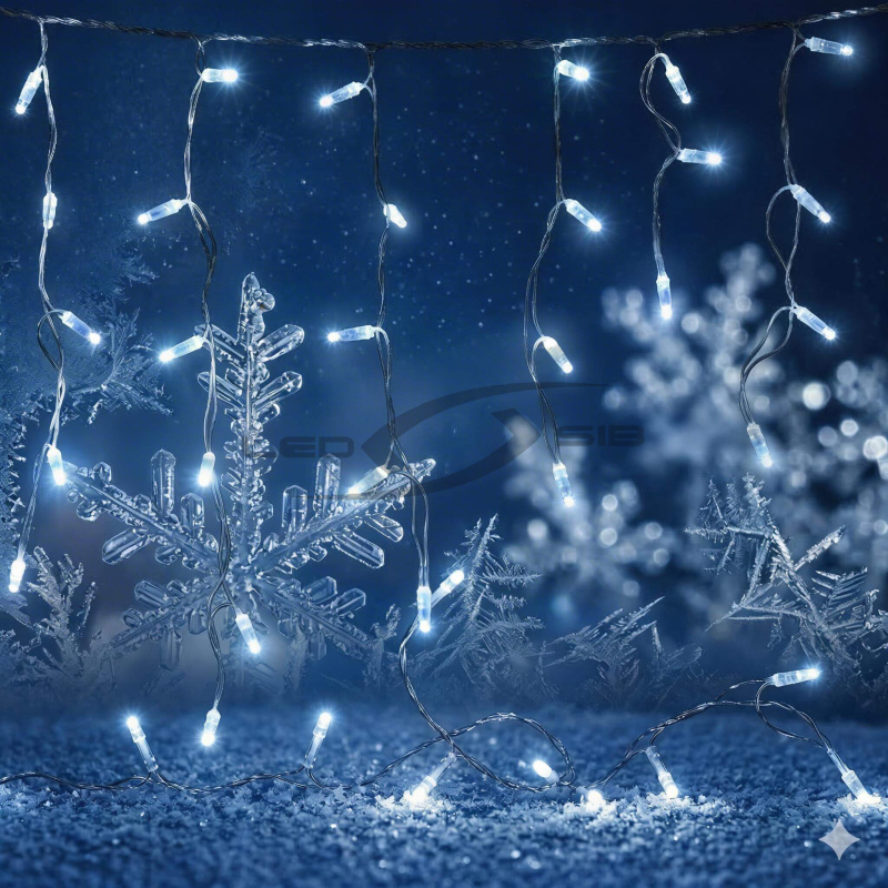 Бахрома светодиодная LS 4,8х0,6м IP65 176LED пр. прозрачный 2,3мм ПВХ IP65 220V (Стыкуется MAX 7 шт)