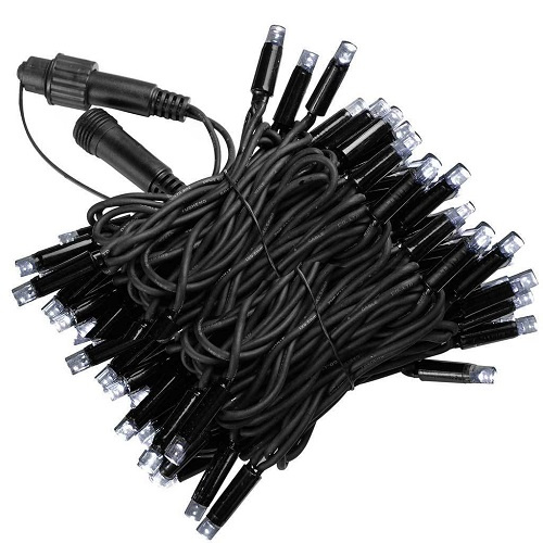 Гирлянда светодиодная нить LS 10м 220V 100 led IP65 пр.черный каучук, стыкуется, кабель питания 1,5м