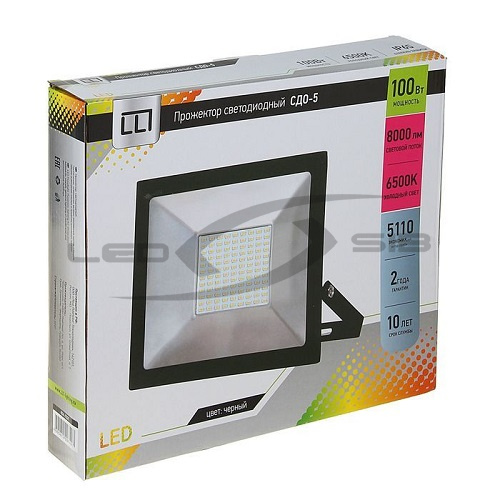 Прожектор сд СДО-5-100 100W 230V 6500К 8000Lm IP65