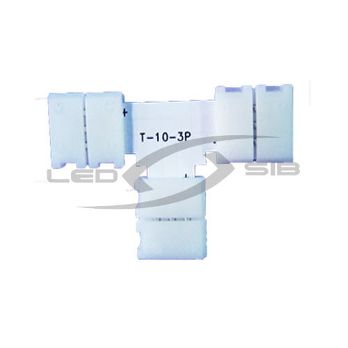 Коннектор Т- образный LS с защелками для RGB светодиодных лент шириной 10 мм 3PIN