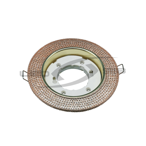 Светильник встраиваемый GX53R-R43L-crystal под лампу GX53 с подсветкой Светло-золотистый/Золото