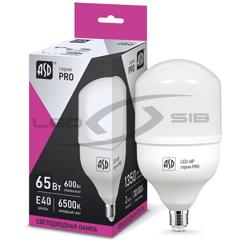 Лампа светодиодная LED-HP-PRO E27 с адаптером Е40 65W 230V 5850Lm