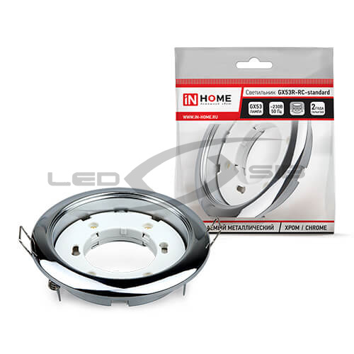 Светильник накладной GX53S-standart RC металл  под лампу GX53 230В хром IN HOME