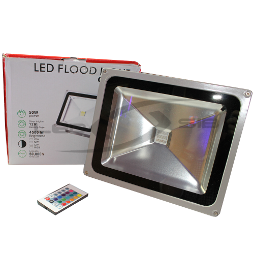 Прожектор сд LS 50W RGB IP65 (ИК-пульт 24 кнопки)