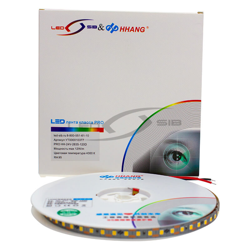 Светодиодная лента LS PRO HH-24V-2835-120D IP33 22-24 Lm 1 LED max 12W/m (двухслойная) 8мм.10м. кат.