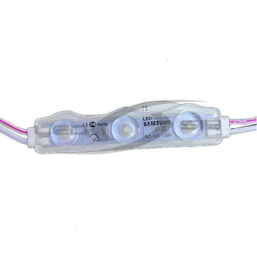 Светодиодный модуль LS LUX серии SAMSUNG SMD 2835/3LED (линза) max1,5W 6500-7000К IP 67 (провод20см)