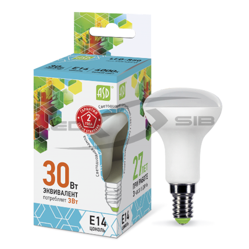 лампа сд led-r50-standard 3.0w 230v е14 270lm Лампа сд LED-R50-standard 3.0W 230V Е14 270Lm