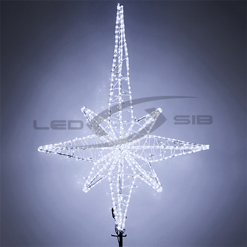 Светодиодная фигура "Звезда восьмиконечная" LS на металлическом каркасе высота 85 см. 24V